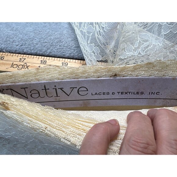 Vintage Cream Lace Trim 8.5" wide x 2 yards by Native Laces & Textiles - Picture 4 of 4